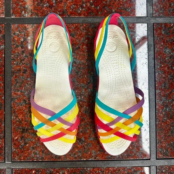 Women’s crocs Women's Huarache Flat Rubber Sandals size 10 - Picture 6 of 11